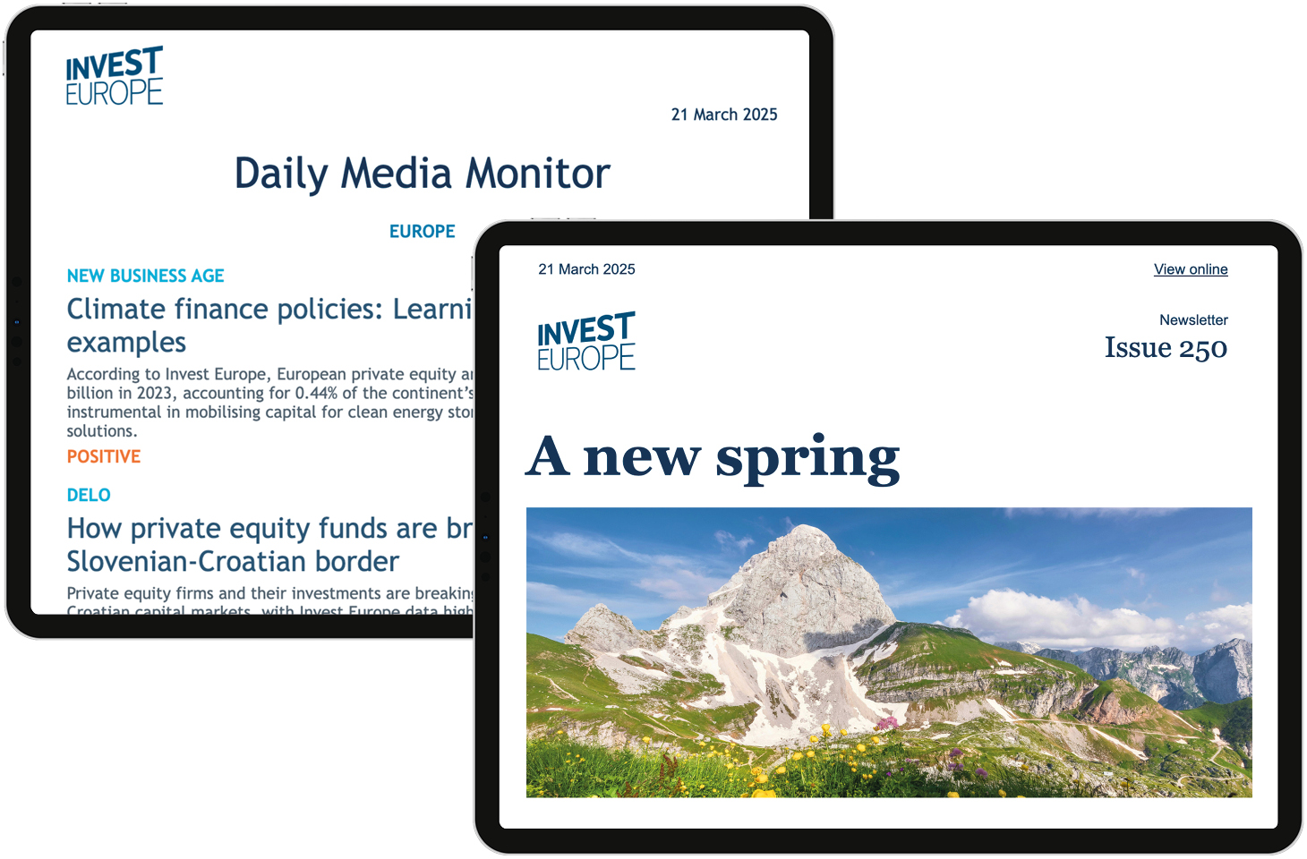 Invest Europe Daily Media Monitor and weekly newsletter